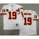 Men's Kansas City Chiefs #19 Joe Montana White 1994 Throwback Jersey