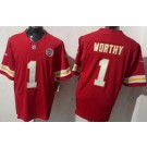Men's Kansas City Chiefs #1 Xavier Worthy Limited Red FUSE Vapor Jersey