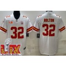 Men's Kansas City Chiefs #32 Nick Bolton Limited White Super Bowl LIX Vapor Jersey