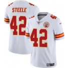 Men's Kansas City Chiefs #42 Carson Steele Limited White Vapor Jersey