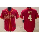 Men's Kansas City Chiefs #4 Rashee Rice Limited Red Baseball Jersey