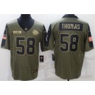 Men's Kansas City Chiefs #58 Derrick Thomas Limited Olive 2021 Salute To Service Jersey