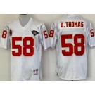 Men's Kansas City Chiefs #58 Derrick Thomas White 1994 Throwback Jersey