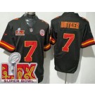 Men's Kansas City Chiefs #7 Harrison Butker Limited Black Super Bowl LIX FUSE Vapor Jersey