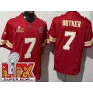 Men's Kansas City Chiefs #7 Harrison Butker Limited Red Super Bowl LIX FUSE Vapor Jersey