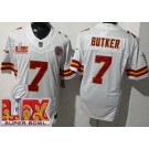 Men's Kansas City Chiefs #7 Harrison Butker Limited White Super Bowl LIX FUSE Vapor Jersey