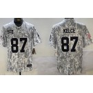 Men's Kansas City Chiefs #87 Travis Kelce Limited Arctic Camo 2024 Salute to Service Jersey