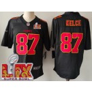 Men's Kansas City Chiefs #87 Travis Kelce Limited Black Fashion Super Bowl LIX Vapor Jersey