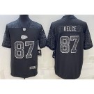 Men's Kansas City Chiefs #87 Travis Kelce Limited Black RFLCTV Jersey