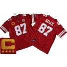 Men's Kansas City Chiefs #87 Travis Kelce Limited Red C Patch FUSE Vapor Jersey
