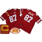 Men's Kansas City Chiefs #87 Travis Kelce Limited Red C Patch NKH FUSE Vapor Jersey