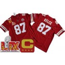 Men's Kansas City Chiefs #87 Travis Kelce Limited Red C Patch Super Bowl LIX FUSE Vapor Jersey