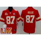 Men's Kansas City Chiefs #87 Travis Kelce Limited Red Super Bowl LIX Vapor Jersey