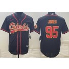 Men's Kansas City Chiefs #95 Chris Jones Limited Black Baseball Jersey