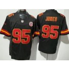 Men's Kansas City Chiefs #95 Chris Jones Limited Black FUSE Vapor Jersey