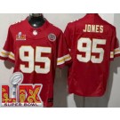 Men's Kansas City Chiefs #95 Chris Jones Limited Red Super Bowl LIX FUSE Vapor Jersey