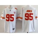 Men's Kansas City Chiefs #95 Chris Jones Limited White Vapor Jersey