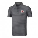Men's Kansas City Chiefs Anthracite Collection Striped Performance Pique Polo