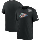 Men's Kansas City Chiefs Black Crucial Catch Sideline Performance T Shirt 407