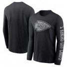 Men's Kansas City Chiefs Black RFLCTV Long Sleeve T Shirt