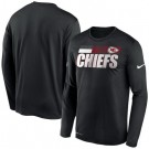 Men's Kansas City Chiefs Black Sideline Impact Legend Performance Long Sleeves T Shirt 622
