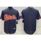 Men's Kansas City Chiefs Blank Limited Black Stripes Baseball Jersey
