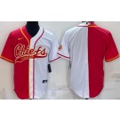 Men's Kansas City Chiefs Blank Red White Split Baseball Jersey