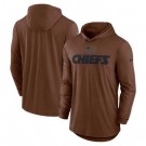 Men's Kansas City Chiefs Brown 2023 Salute To Service Lightweight Long Sleeve Hoodie T Shirt