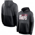 Men's Kansas City Chiefs Charcoal Black Sideline Impact Lockup Performance Pullover Hoodie