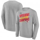 Men's Kansas City Chiefs Gray 2024 LVIII Super Bowl Champions Pullover Sweatshirt