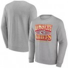 Men's Kansas City Chiefs Gray Chance Throwback Fleece Pullover Sweatshirt
