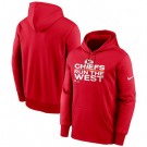 Men's Kansas City Chiefs Red 2021 AFC West Division Champions Trophy Collection Pullover Hoodie