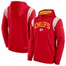 Men's Kansas City Chiefs Red Gray Sideline Athletic Stack Performance Pullover Hoodie