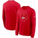 Men's Kansas City Chiefs Red Icon Legend Logo Performance Long Sleeve T Shirt