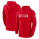 Men's Kansas City Chiefs Red Sideline Hoodie Performance Long Sleeve T Shirt