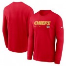 Men's Kansas City Chiefs Red Sideline Infograph Lock Up Performance Long Sleeve T Shirt