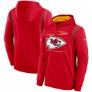 Men's Kansas City Chiefs Red Sideline Logo Performance Pullover Hoodie