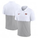 Men's Kansas City Chiefs White Gray Patchwork Polo