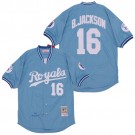Men's Kansas City Royals #16 Bo Jackson Light Blue 1987 Throwback Jersey