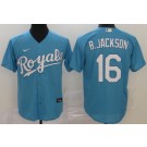 Men's Kansas City Royals #16 Bo Jackson Light Blue 2020 Cool Base Jersey