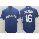 Men's Kansas City Royals #16 Bo Jackson Royal Alternate Cool Base Jersey