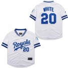 Men's Kansas City Royals #20 Frank White White Throwback Jersey