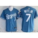 Men's Kansas City Royals #7 Bobby Witt Jr Light Blue Limited Jersey