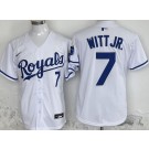 Men's Kansas City Royals #7 Bobby Witt Jr White Limited Jersey