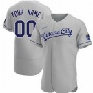 Men's Kansas City Royals Customized Gray Road Authentic Jersey