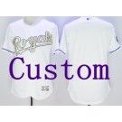 Men's Kansas City Royals Customized White Gold 2015 Champions FlexBase Jersey