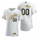 Men's Kansas City Royals Customized White Gold 2020 FlexBase Jersey