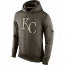 Men's Kansas City Royals Green Salute To Service Printed Pullover Hoodie