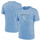 Men's Kansas City Royals Light Blue Logo Velocity Performance Practice T Shirt