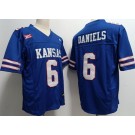 Men's Kansas Jayhawks #6 Jalon Daniels Blue College Football Jersey